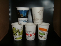 一次性彩印纸杯咖啡杯奶茶杯豆浆杯